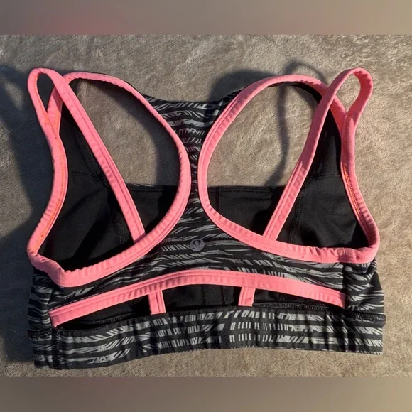 lululemon athletica Black & Pink Strappy Sports Bikini Top - Picture 2 of 6